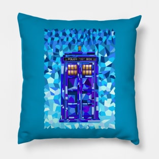 British Blue phone box cubic art Pillow