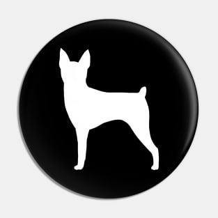 White Toy Fox Terrier Silhouette Pin