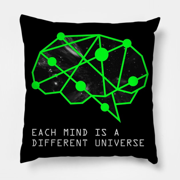 Each mind is a different universe Pillow by RAdesigns