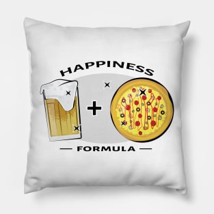 Happiness Formula - Pizza & Beer - Funny Pillow