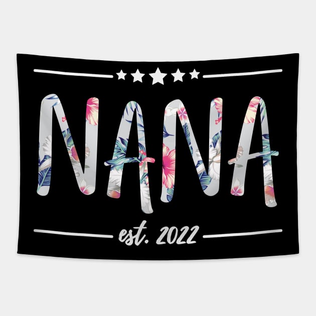 Nana Est 2022, floral Print Tapestry by JustBeSatisfied