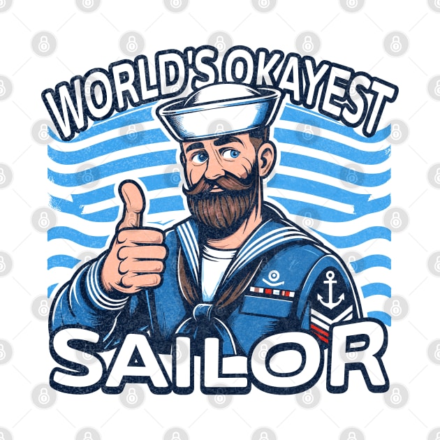 Navy Humor Tee - World's Okayest Sailor Graphic by Kicosh