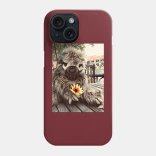 Silas Sloth with flower Phone Case