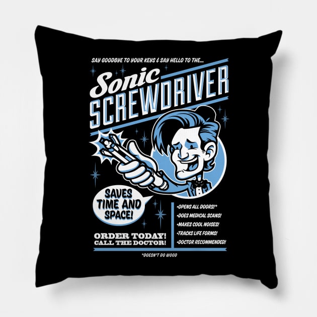 sonic screwdriver Pillow by harebrained