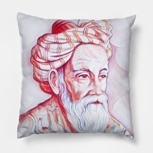 Omar Khayyam Portrait | Omar Khayyam Artwork | Line Art Pillow