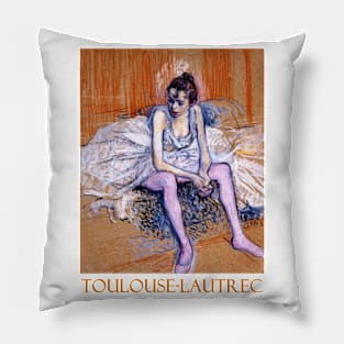 Dancer in Pink Tights by Henri de Toulouse-Lautrec Pillow