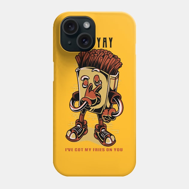 Fry yay - Fries Pun Phone Case by cheesefries