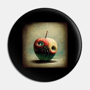 Surrealist apple Pin