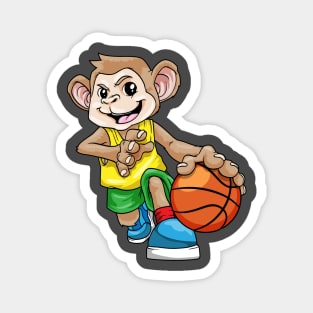 Monkey as basketball player with basketball Magnet