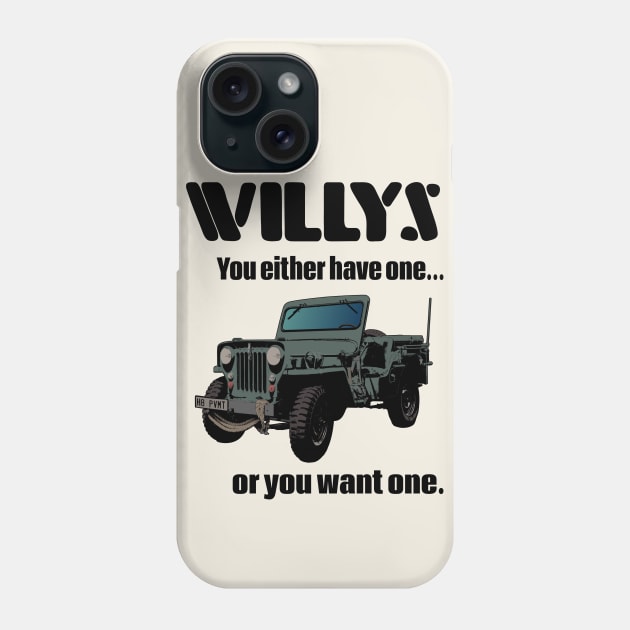 Willys Jeep Phone Case by SunGraphicsLab