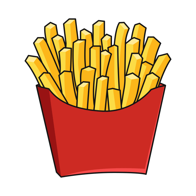 French fries cartoon illustration by Miss Cartoon