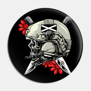 Task Force Doomer Helmet Skull With Red Daisy Flowers Forward Observation Group Cool Meme Design Pri Pin