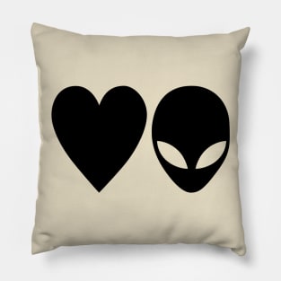 Love Aliens (Black) Pillow