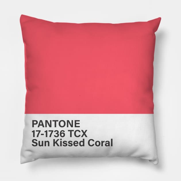 pantone 17-1736 TCX Sun Kissed Coral Pillow by princessmi-com