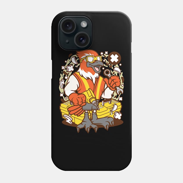 Construction worker bird Phone Case by ShirtyLife