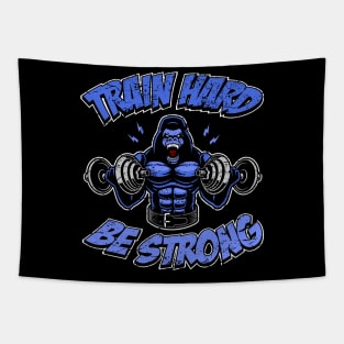 Train hard, be strong, fitness gorilla Tapestry