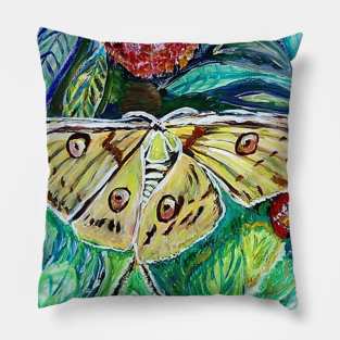 butterfly and its flower Pillow