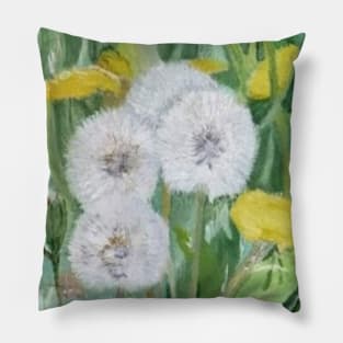 Dandelions (oil painting) Pillow