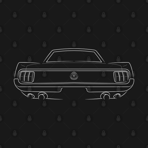 front/back 1965 Ford Mustang - stencil, white by mal_photography