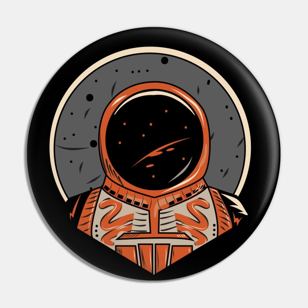 Footsteps on the moon |  Funky Astronaut Spacesuit Space shuttle Pin by Art by Ergate