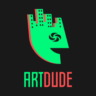 YourArtDude Logo In Lime And Red T-Shirt