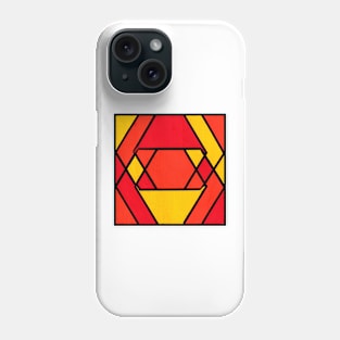 Orange Yellow Red Geometric Abstract Acrylic Painting Phone Case