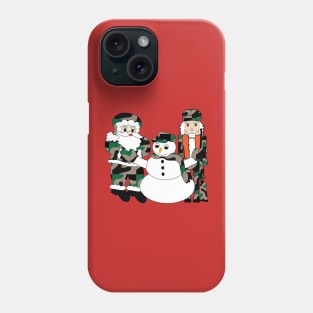 Camo Christmas, Santa Claus, snowman, nutcracker Phone Case