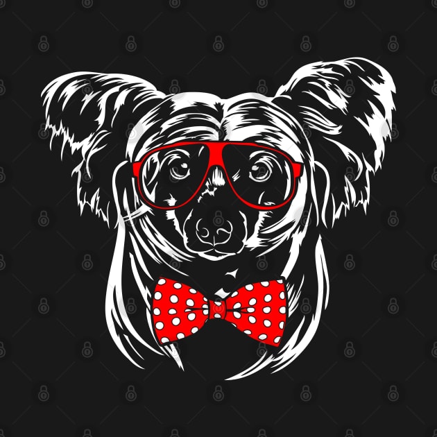 Funny Cute Chinese Crested dog portrait by wilsigns