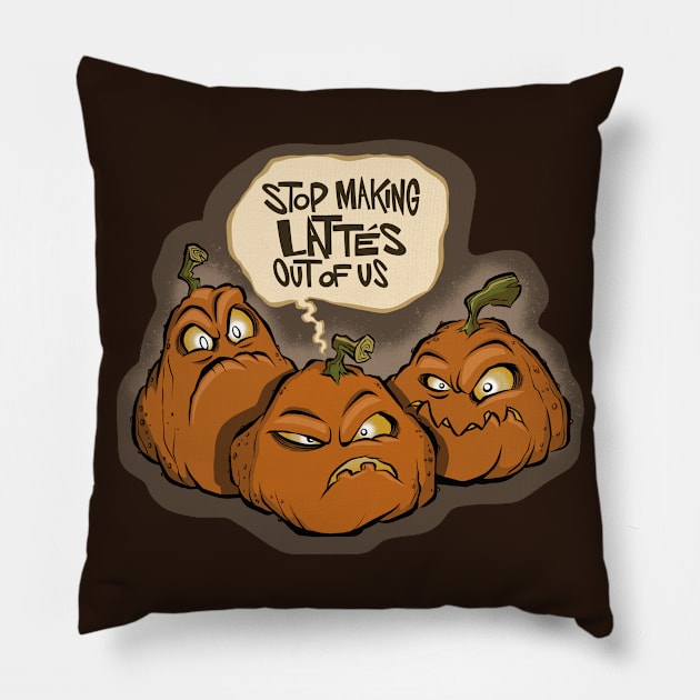 Pumpkin Spice Threats Pillow by westinchurch