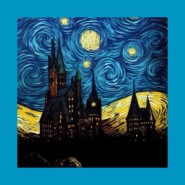 Starry Night Wizarding School Van Gogh by Grassroots Green