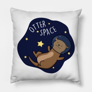 Otter Space Cute Astronaut Outer Space Otter Pun Pillow