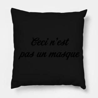 This is not a mask - calligraphy cyan Pillow