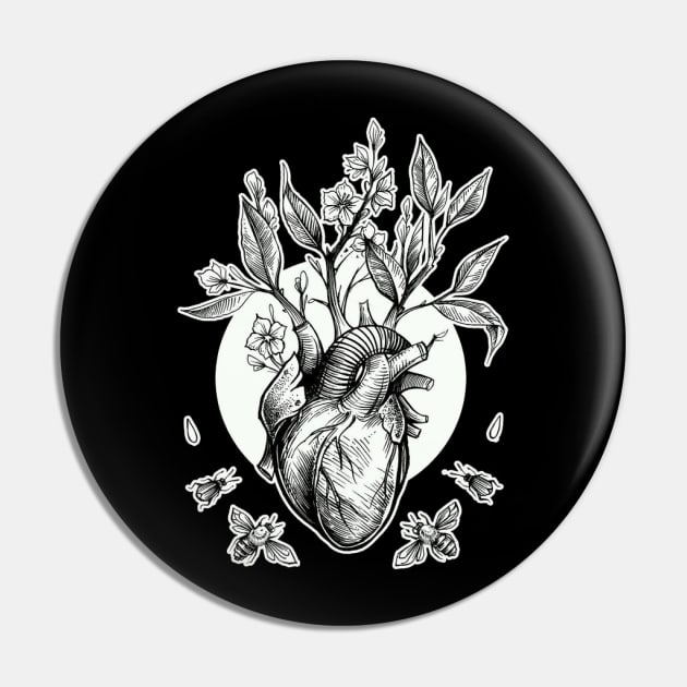 Flower heart Pin by La Bemol