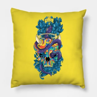 Skull in Nature Pillow