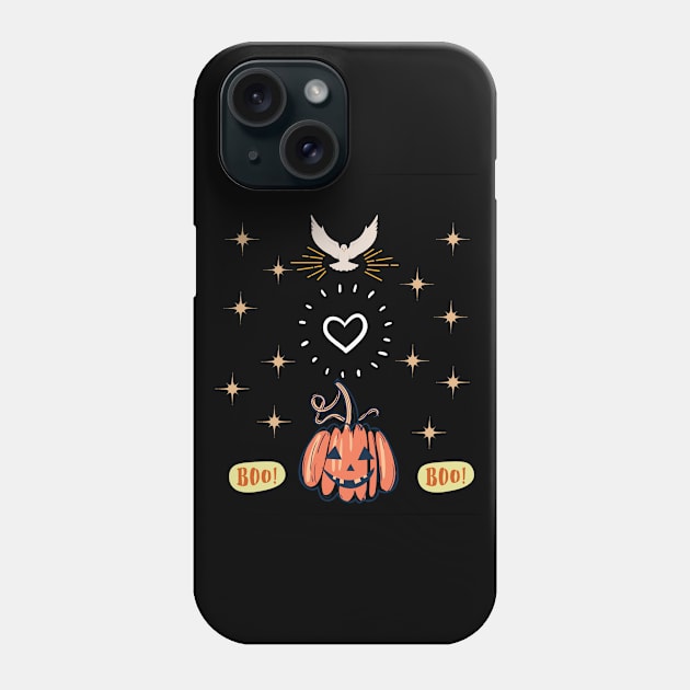 Peace Love And Scary Pumpkin Phone Case by TANSHAMAYA