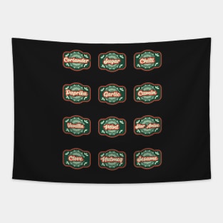 KITCHEN LABELS HERBS AND SPICES PACK Tapestry