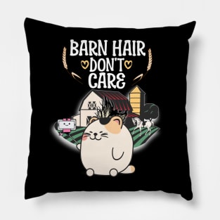 Barn Hair Don't Care Funny Farm And Horse Riding Pillow