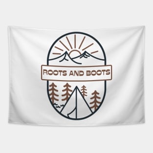 Roots and Boots Camping Tapestry