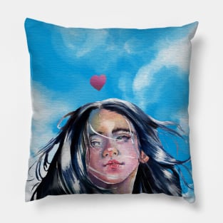 hearty girl and summer breeze Pillow