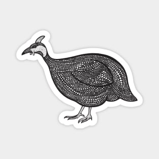 Guinea Fowl Ink Art - on light colors Magnet