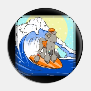 Poodle Surfing Pin