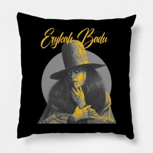 Baduizm Erykah Badu Grey Pillow