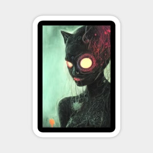 cat woman cyberpunk Magnet