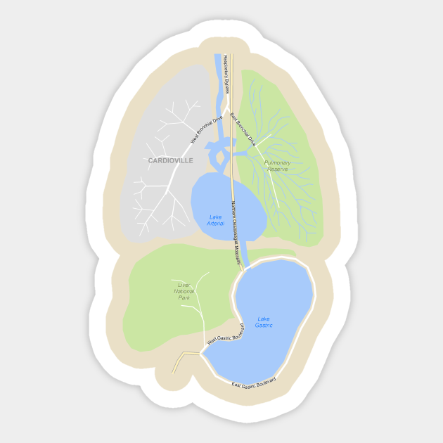 Internal Organs Street Map Google Maps Aufkleber Teepublic De