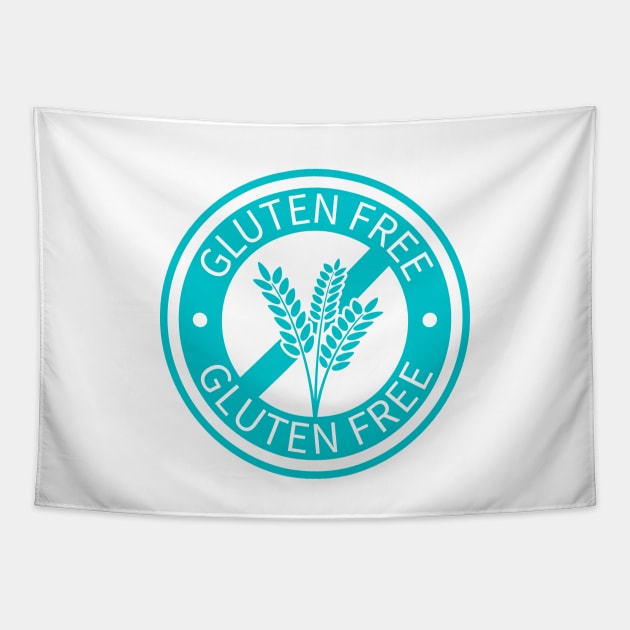 Light blue gluten free logo Tapestry by Gluten Free Traveller