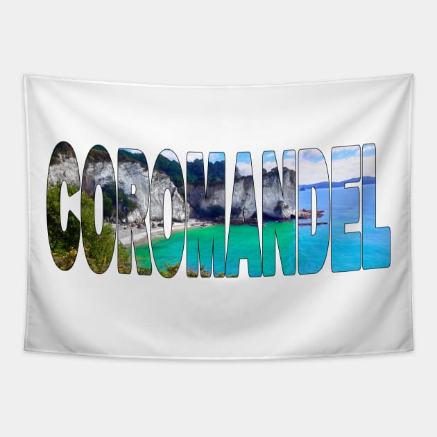 COROMANDEL - New Zealand Coastal Cove Stunning Day Tapestry by TouristMerch