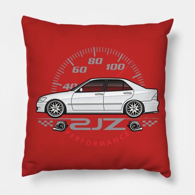 White 2JZee IS300 Pillow by JRCustoms44