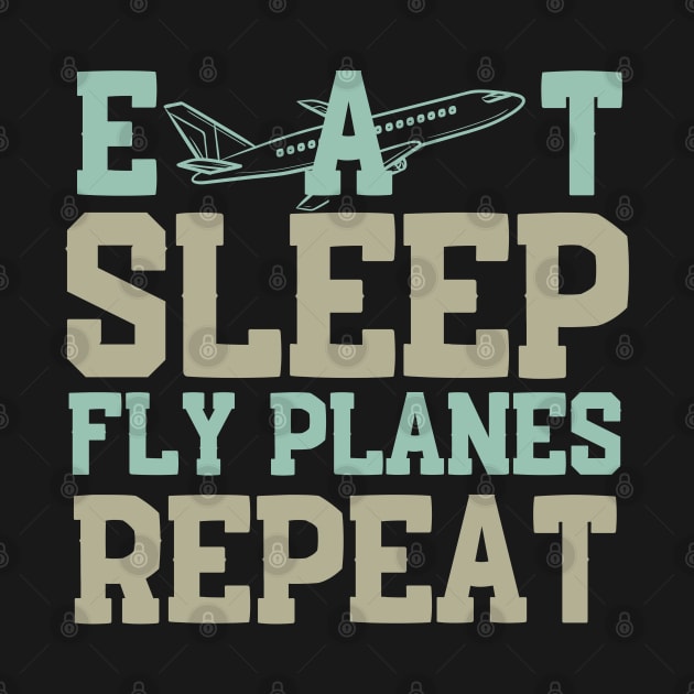 Vintage Eat Sleep Fly Planes Repeat Steward Flight Attendan by click2print