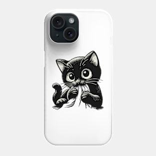 Cute Black Cat Biting Phone Case