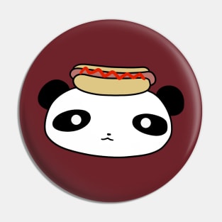 Hotdog Panda Face Pin